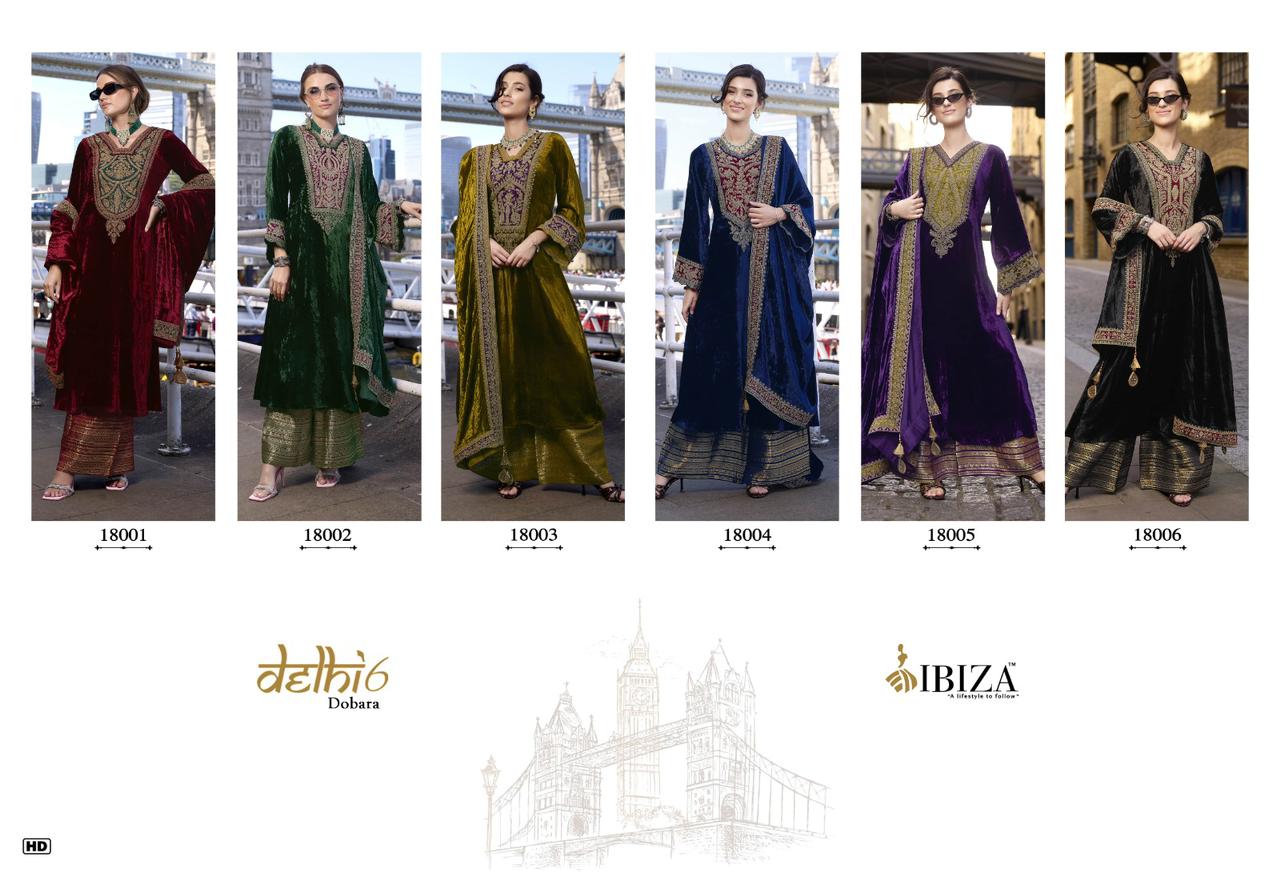 Delhi 6 Dobara By Ibiza Viscose Velvet Embroidery Salwar Kameez Suppliers In India